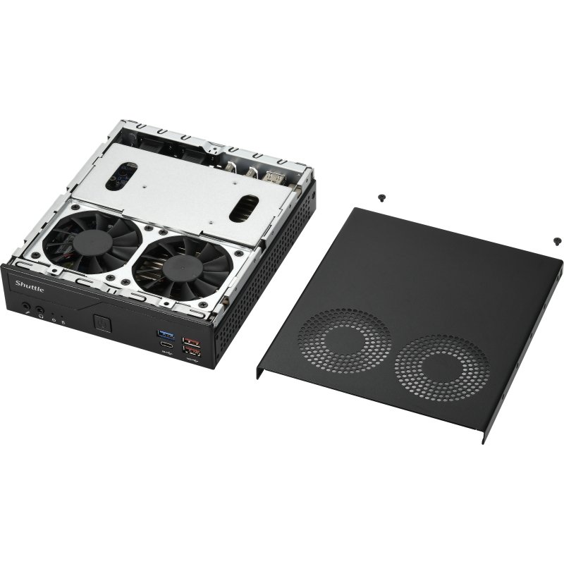 Shuttle Slim PC DH770 , S1700, 2x HDMI, 2x DP , 2x 2.5G LAN, 2x COM, 8x USB, 1x 2.5
