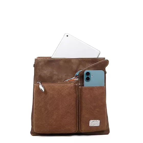Hi-di-Hi Hand/ Schoudertas King Shopper Dark Brown/ Cognac
