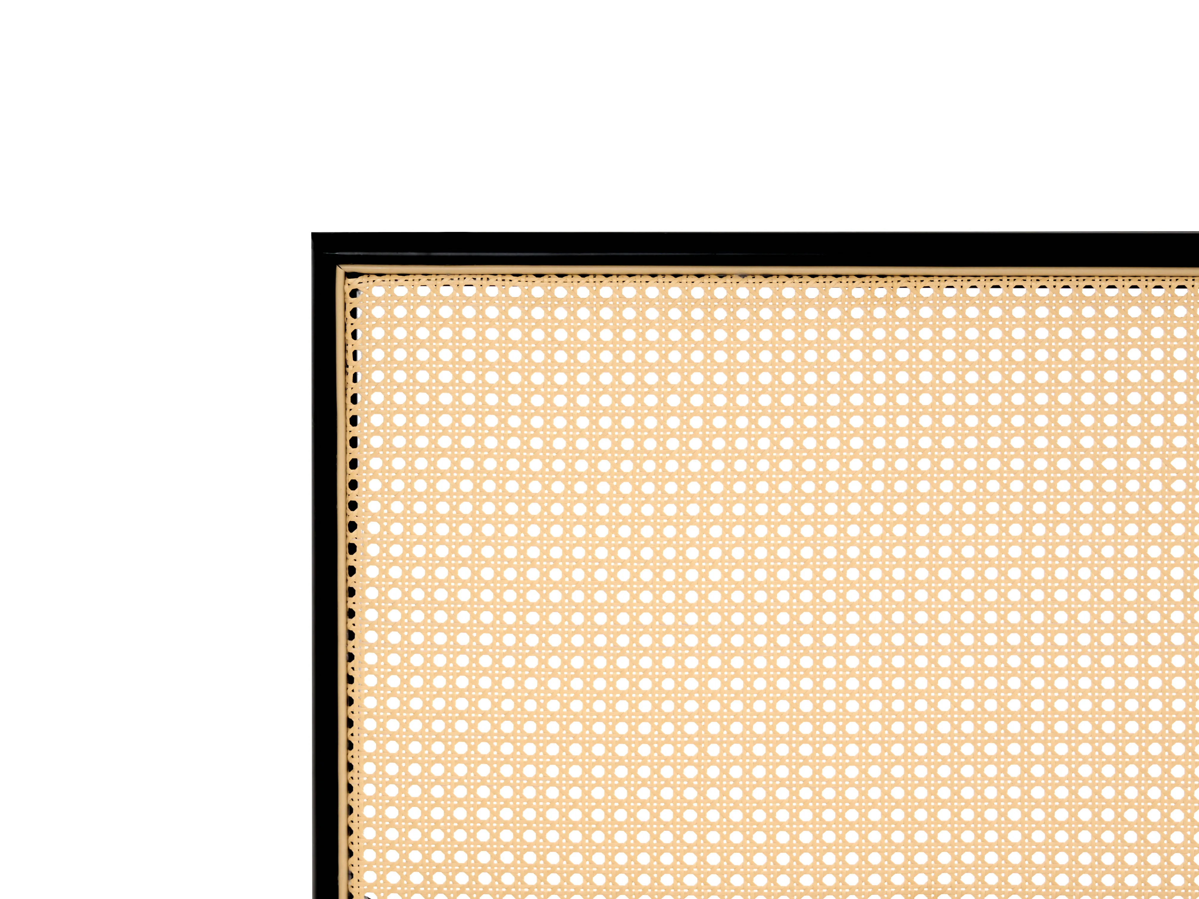 Bed PE rotan AVANTON 140 x 200 cm Zwart