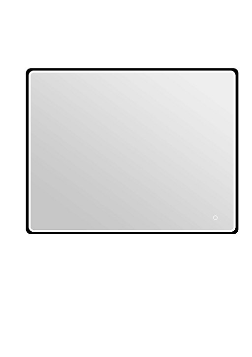 Miroir de salle de bains lumineux LED noir 70 x 90 cm, MPGlass Lyon Chic