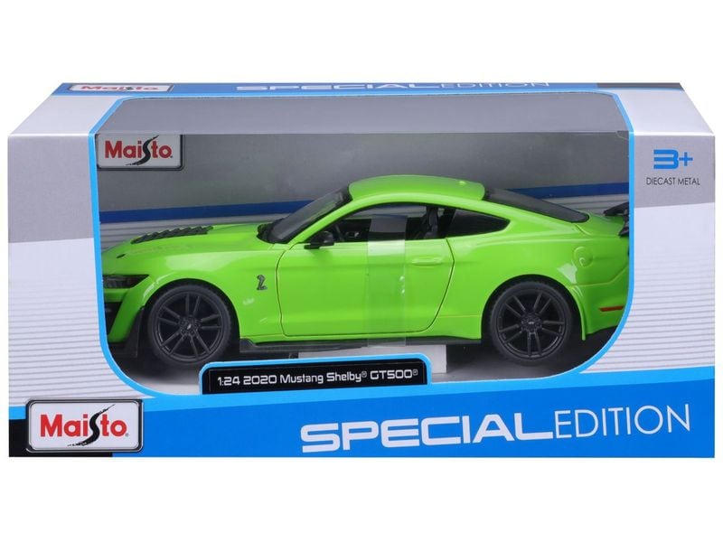 Maisto Sportwagen Ford Mustang Shelby GT500 2020 1:24, Grün Sammlermodell im Massstab 1:24