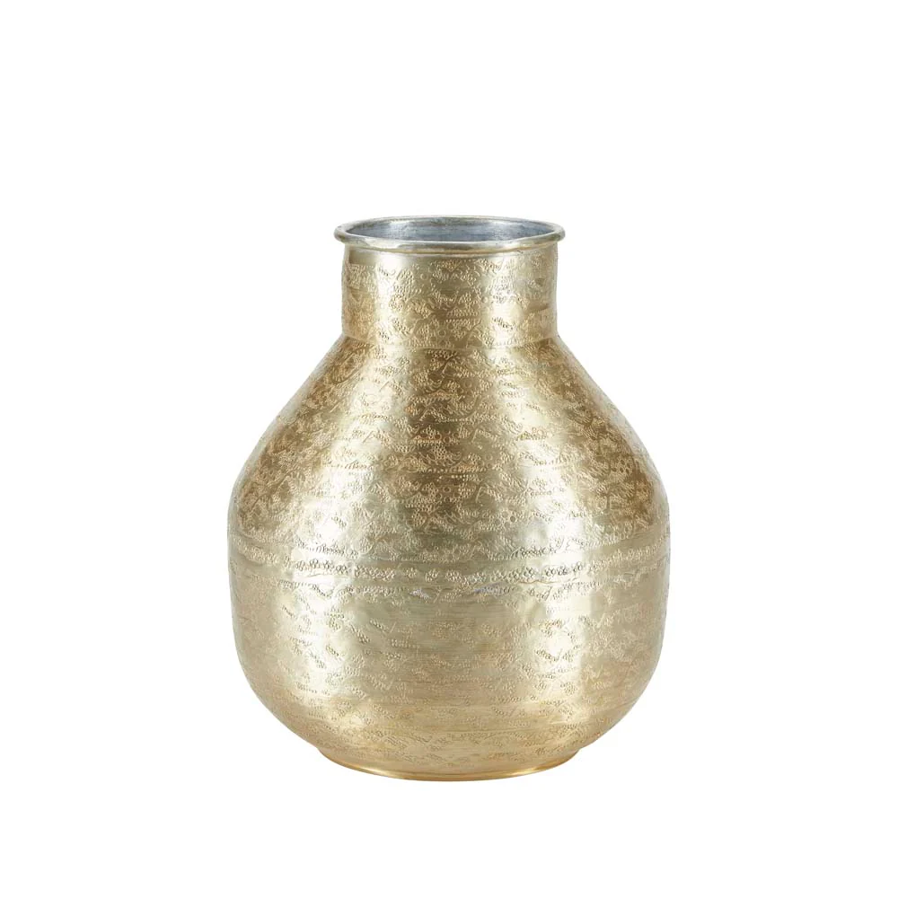 Bahne Interior  Rund vase, guldfarvet - H: 27 cm.