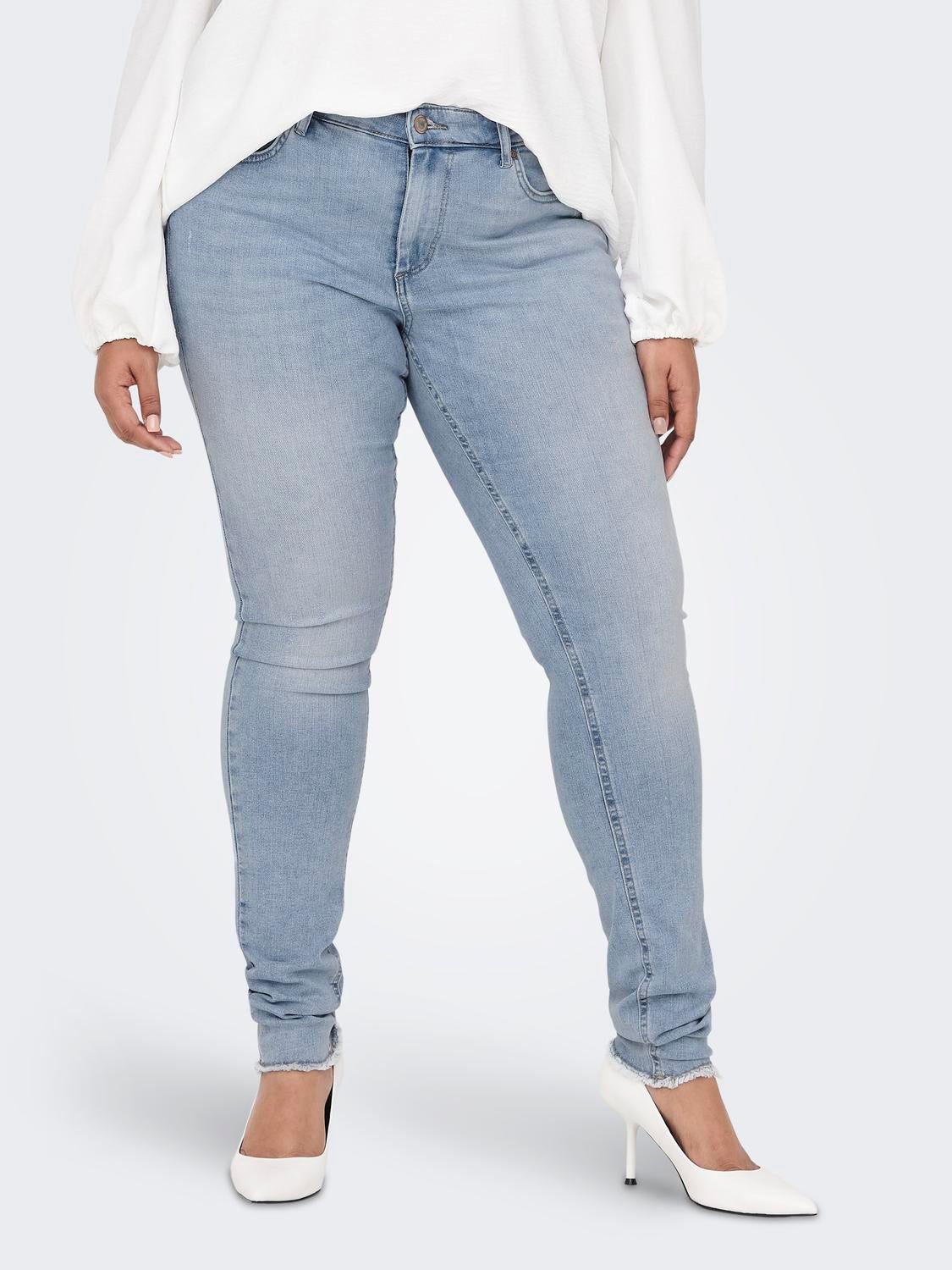 CARWILLY Mittlere Taille Skinny Fit Jeans Light Blue Denim