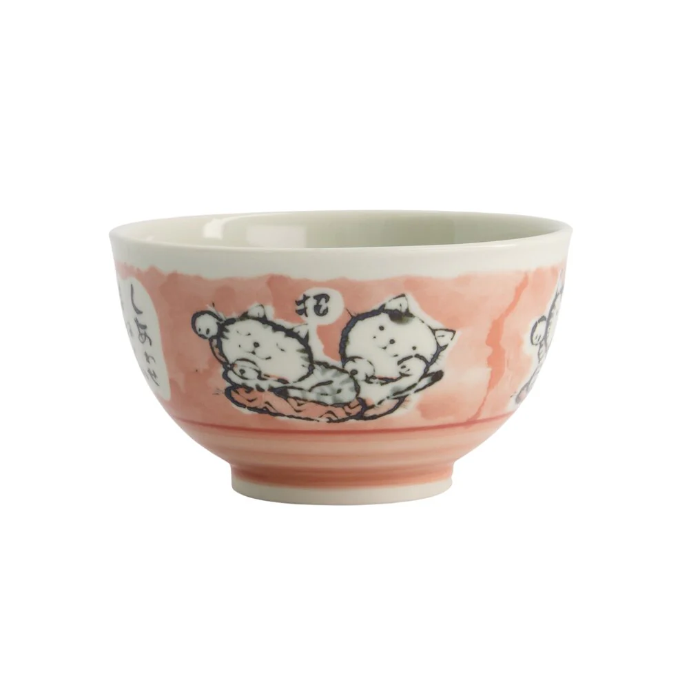 Tokyo Design Studio  Kawaii Cat Rice skål, pink - 400 ml.