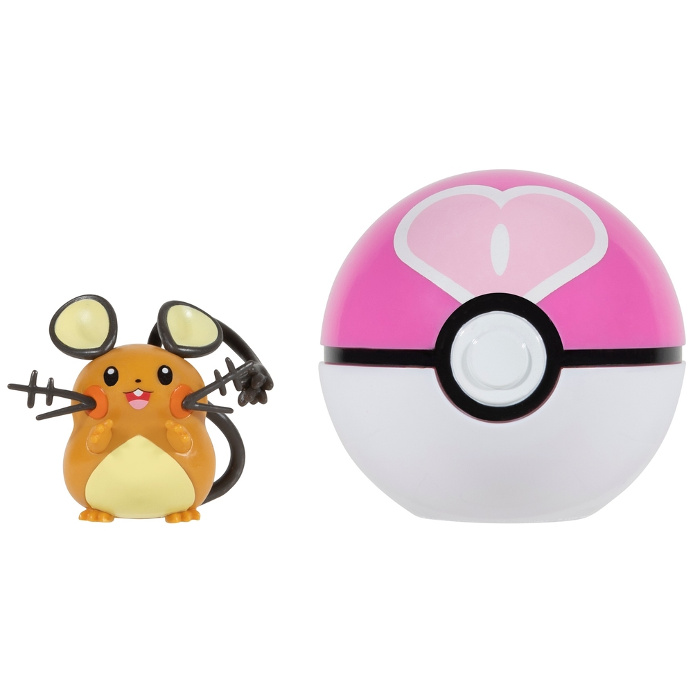 Pokémon Clip'n'Go Pokéball Dedenne & Love 5cm Figur