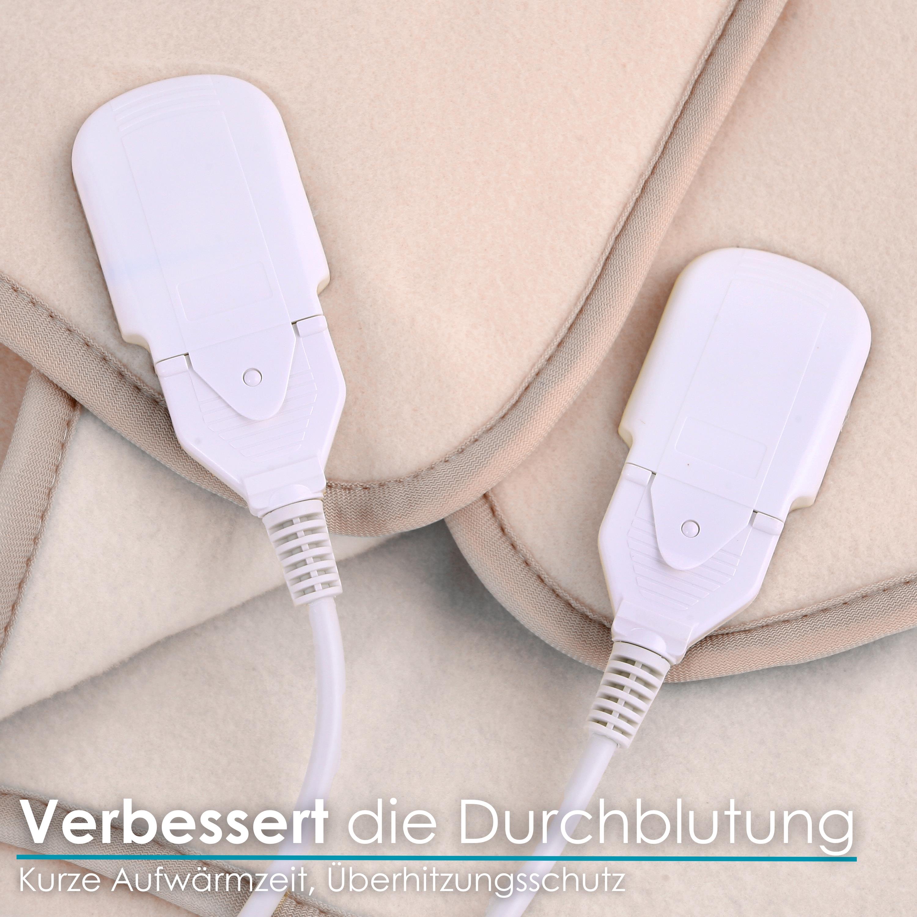 Zilan Elektrische Heizdecke mit Timer Wärmedecke 150x80cm beige