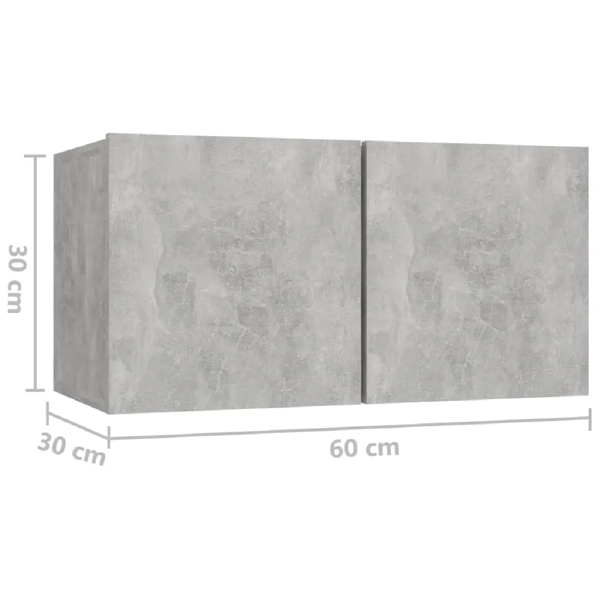 vidaXL Meubles TV muraux 2 pcs - Gris béton