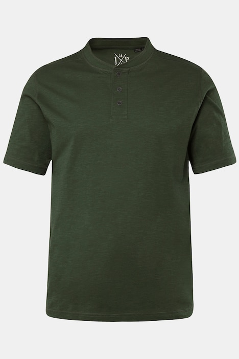 Henley, Halbarm, Rundhals mit Knopfleiste, bis 8 XL