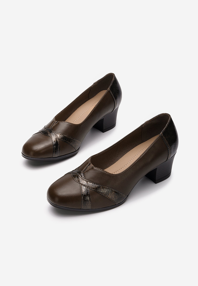 Chaussures à petit talon kaki Annie