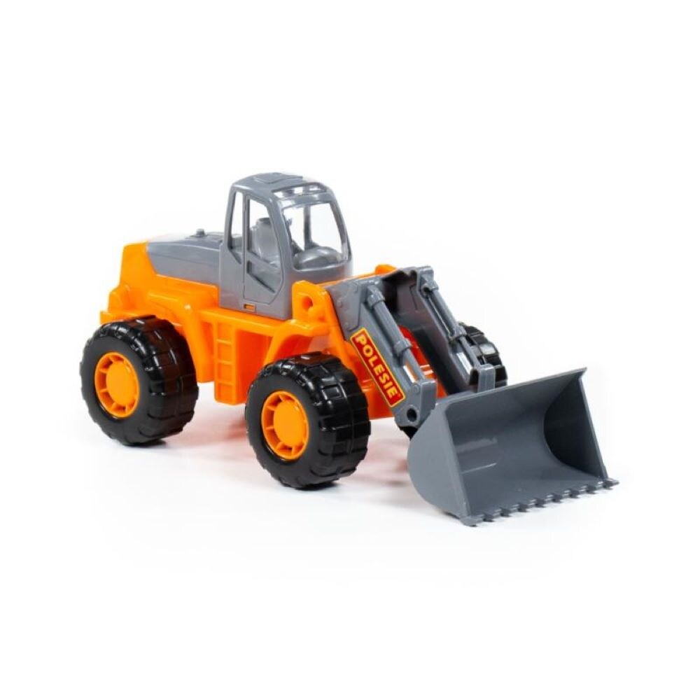 Polesie Spielzeug Traktor, Radlader 36940 Frontlader, beweglicher Arm, Trecker orange