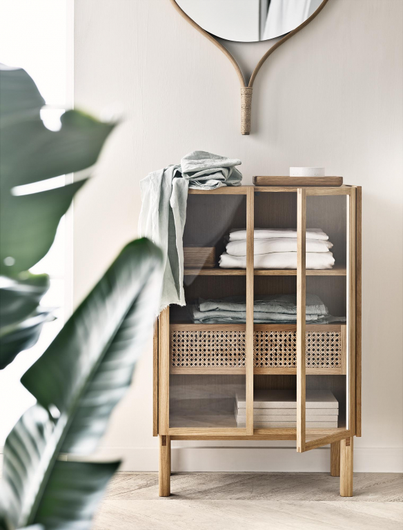 Bolia Racquet spiegel rond zwart eiken
