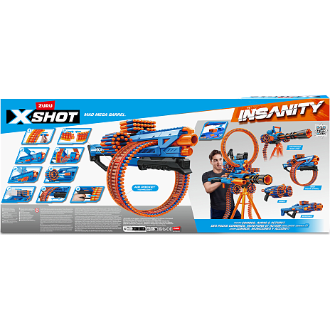 X-Shot Insanity Mad Mega Barrel blaster med 72 pile