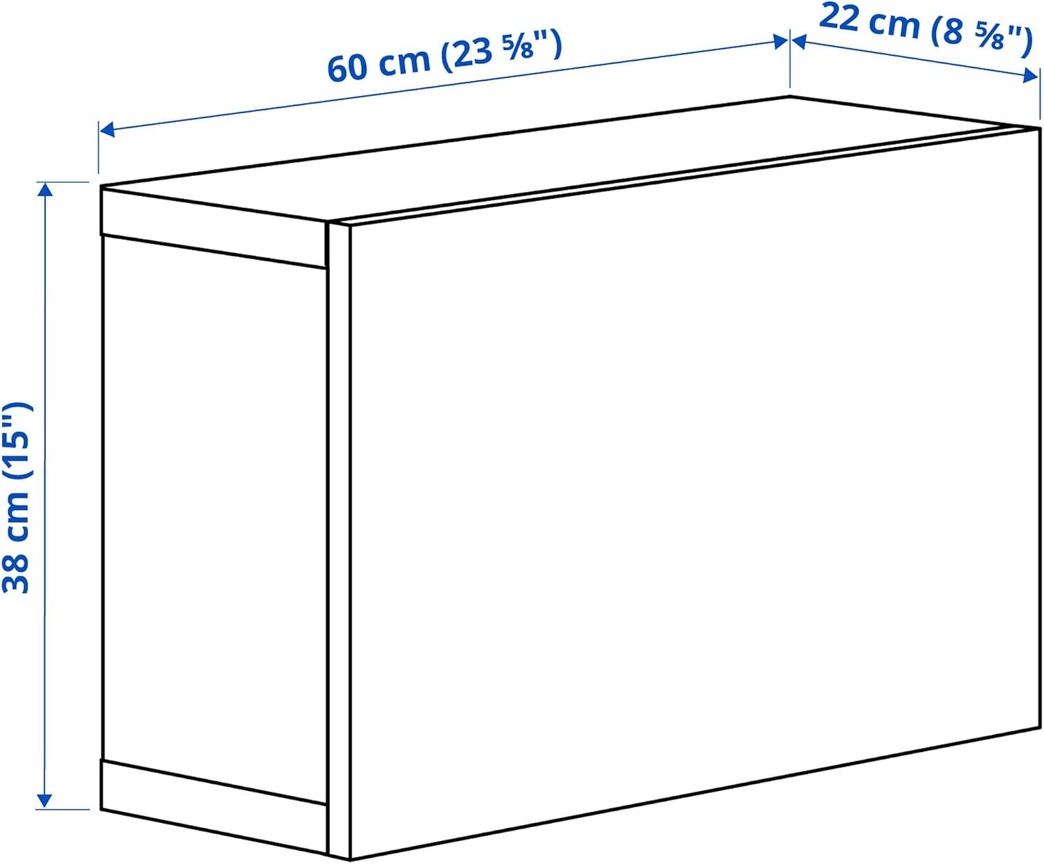 Ikea BESTÅ Regal mit Tür, 60x22x38 cm, Schwarz-Braun/Lappviken Schwarz-Braun
