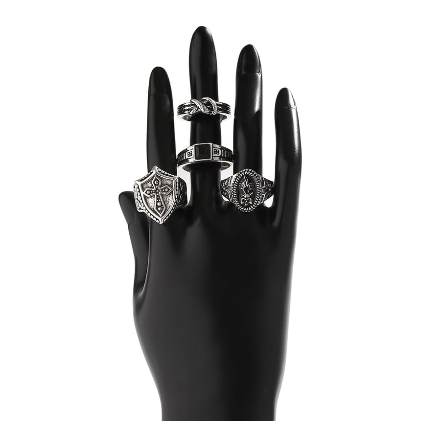 Gretlyn - Set van 4: Zilverkleurige ring