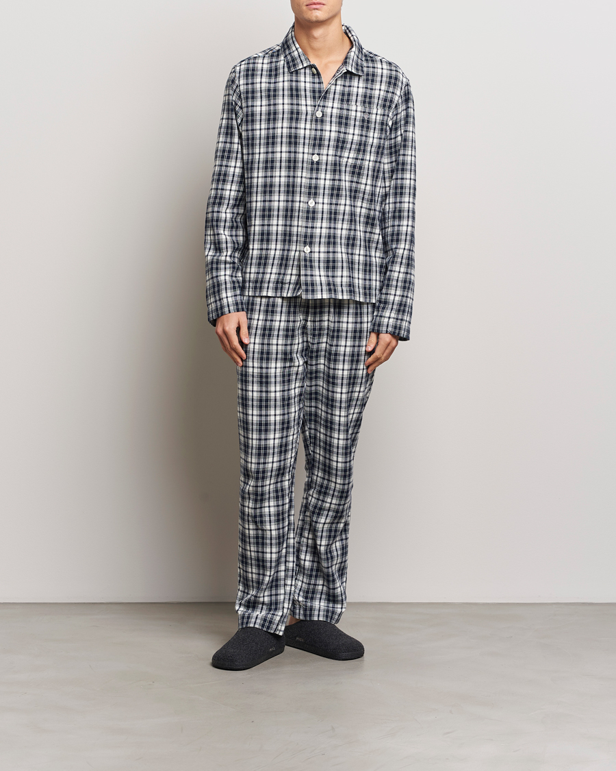 GANT Checked Flannel Pyjama Set Evening Blue