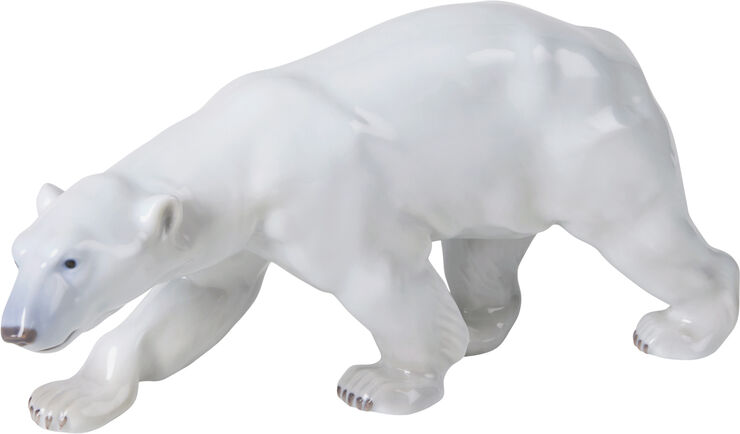 Royal Copenhagen Figurine Isbjørn, gående 14 cm Hvid