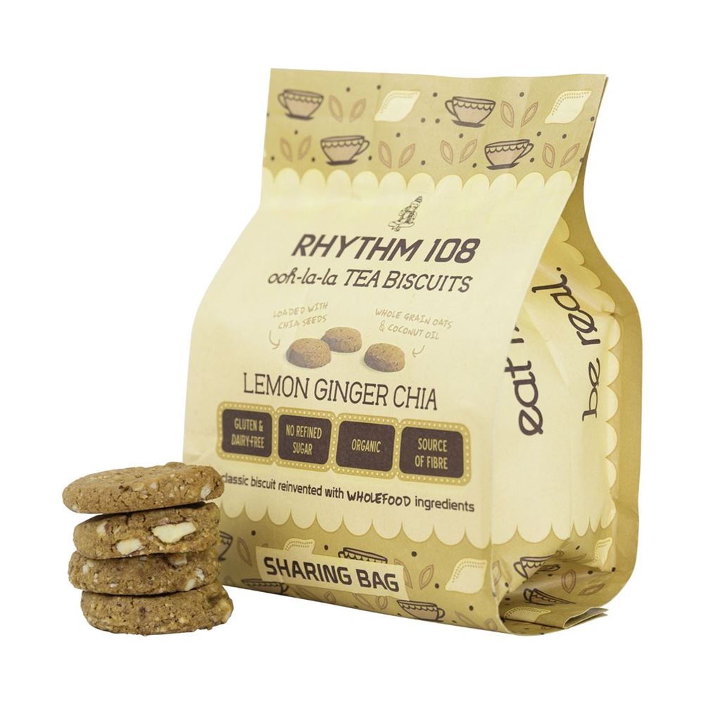Rhythm108 Lemon Ginger Chia Biscuit Btl 135 g