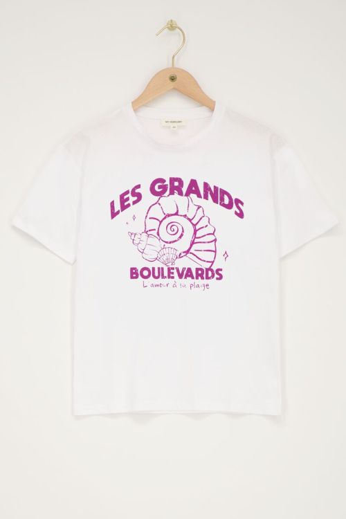 Wit T-shirt ''Les grand boulevards''