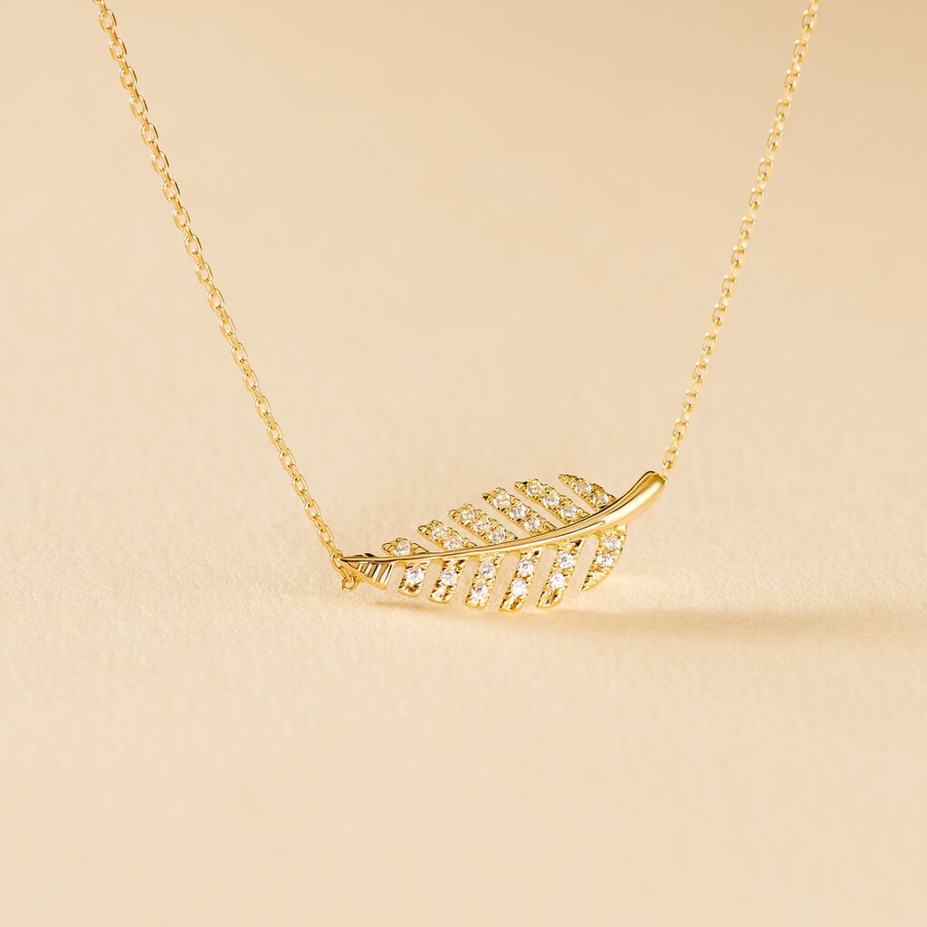 Collier Tourkia Or Jaune Oxyde De Zirconium