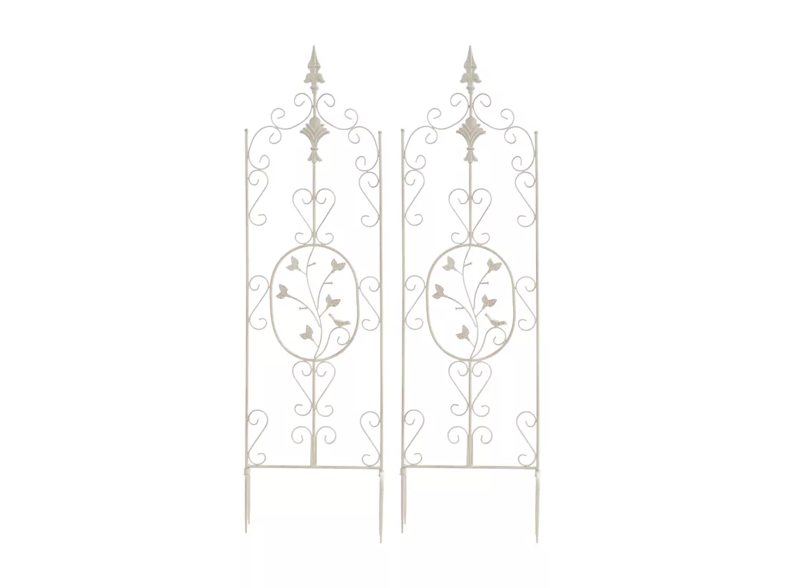 Lot de 2 Treillis - Métal - Crème antique - Burgus