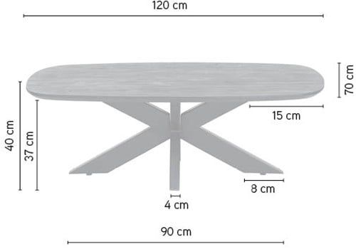 Salontafel Black Akagi B120 x D70 x H40 cm