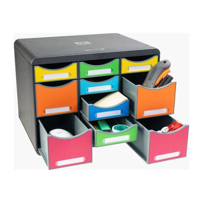 Exacompta Iderama - Module de classement 11 tiroirs - arlequin/noir