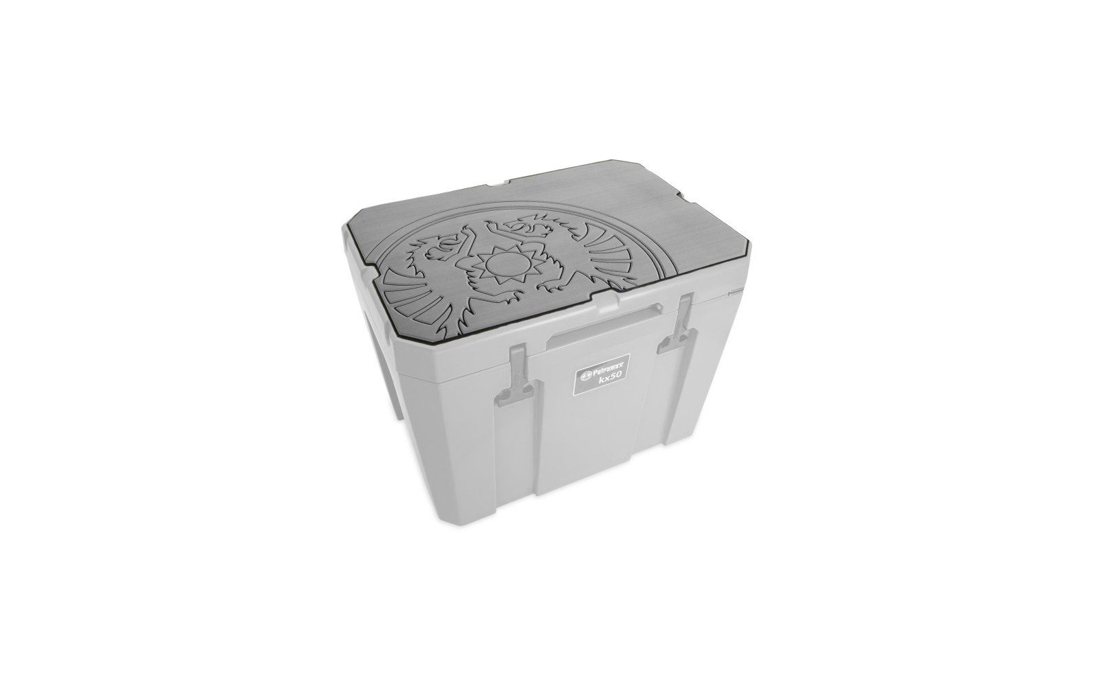 Petromax Haft-Auflage für Kühlbox kx25 braun mit Drachenemblem