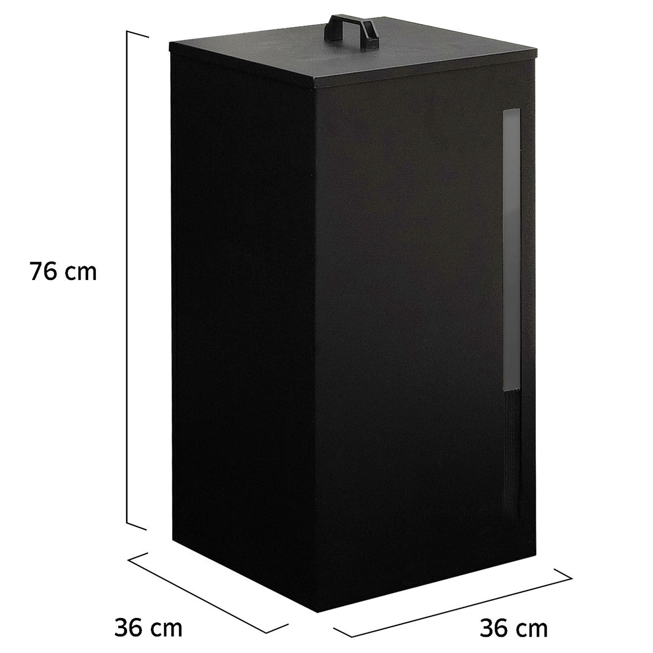 Idomya Réservoir à granules et pellets 70L noir - 36x36x76 cm