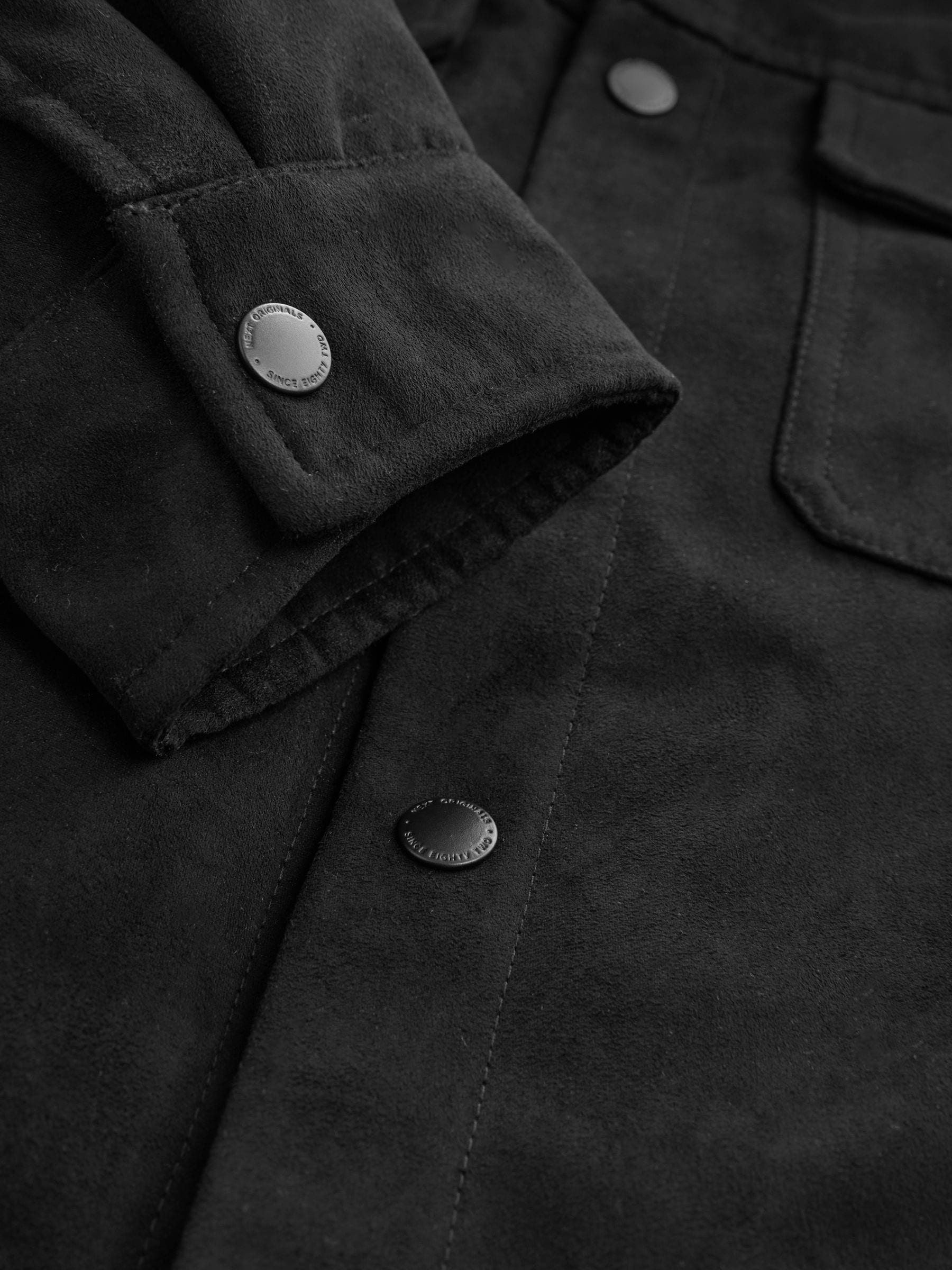 Zwart - Suede Shacket (3-16yrs)