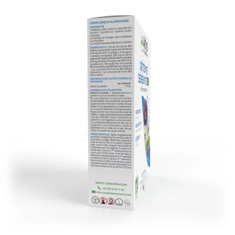 Arkofluides Détente Sérénité Bio - 20 Ampoules