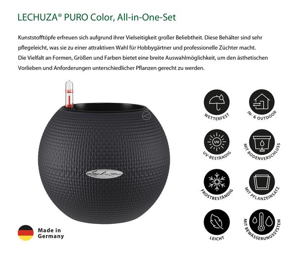 LECHUZA® PURO Color, All-in-One-Set, rund,