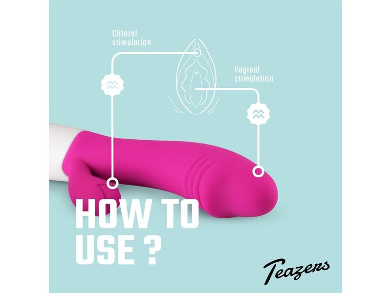 Teazers Realistischer Rabbit Vibrator pink Rosa Vibrator mit doppelter Stimulation