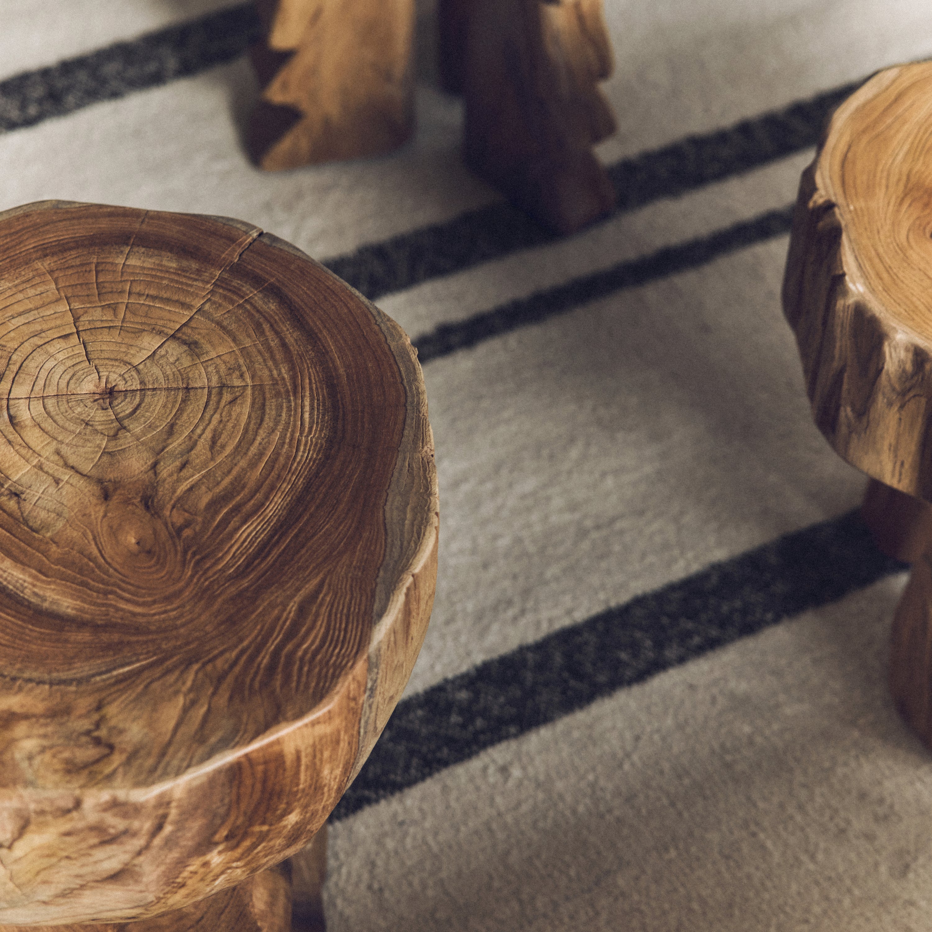 HKliving Arched Wooden Kruk - Teak