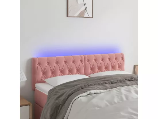 Tête de lit à LED Rose 144x7x78/88 cm Velours