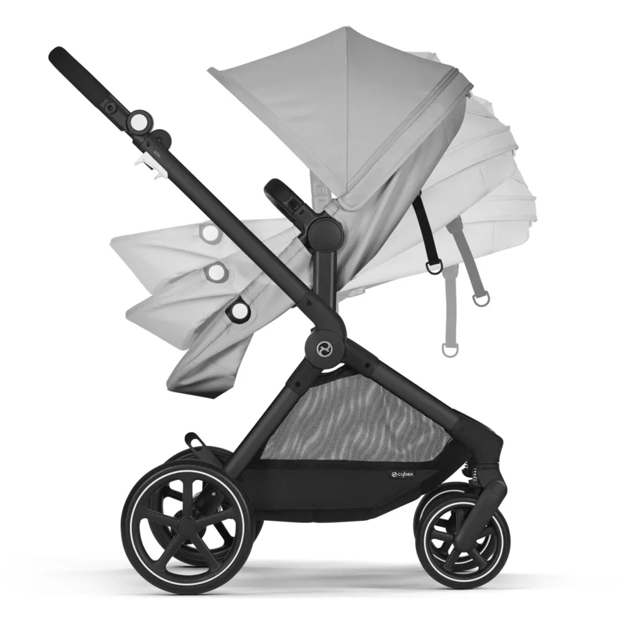 cybex GOLD Kombikinderwagen Eos Basic inklusive Babyschale Aton B2 Black Lava Grey