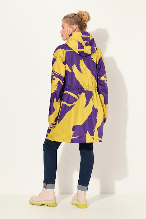 Funktions-Regenmantel, Kapuze, Zipper, verdeckte Taschen