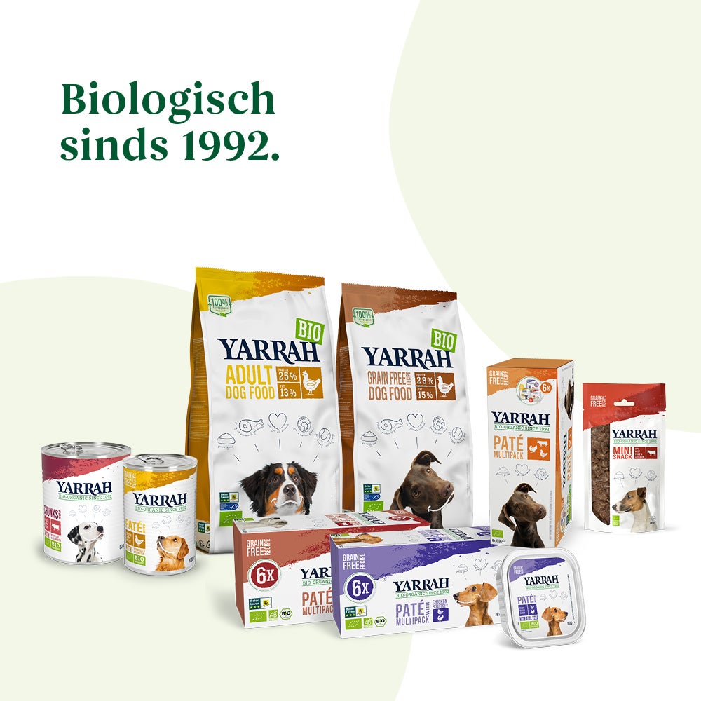 Yarrah biologisch hondenvoer paté kip en kalkoen multipack 150 g 6 stuks