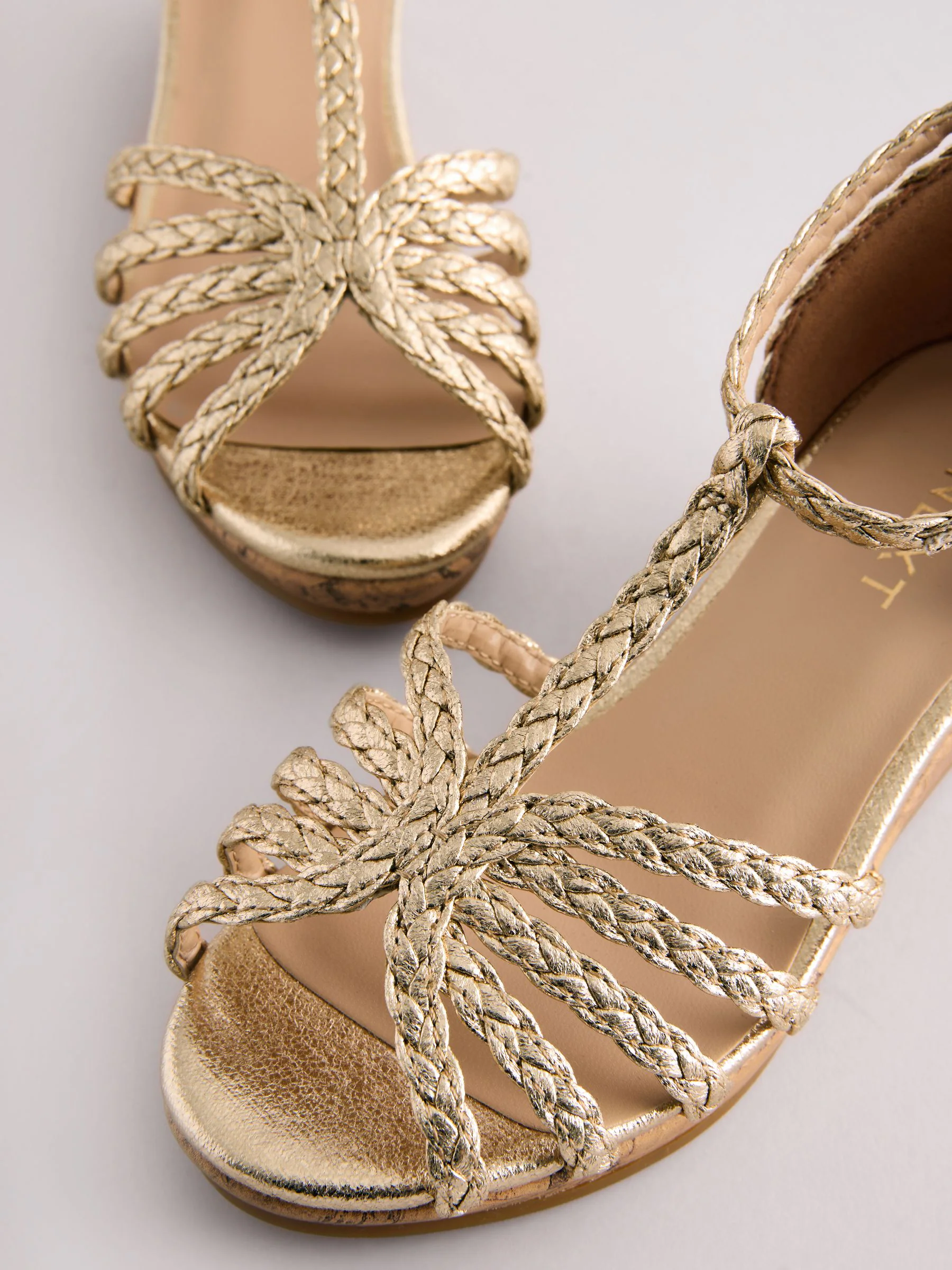 Goud - Heeled Wedge Sandals
