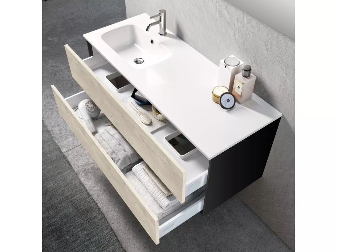 Ensemble de salle de bain vasque SX 4 pièces IGEA chêne alaska