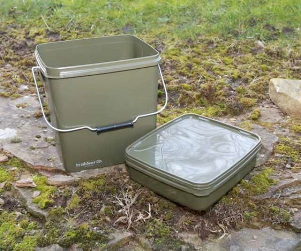 Seau Trakker Olive Square Container 13L avec Tiroirs de rangement