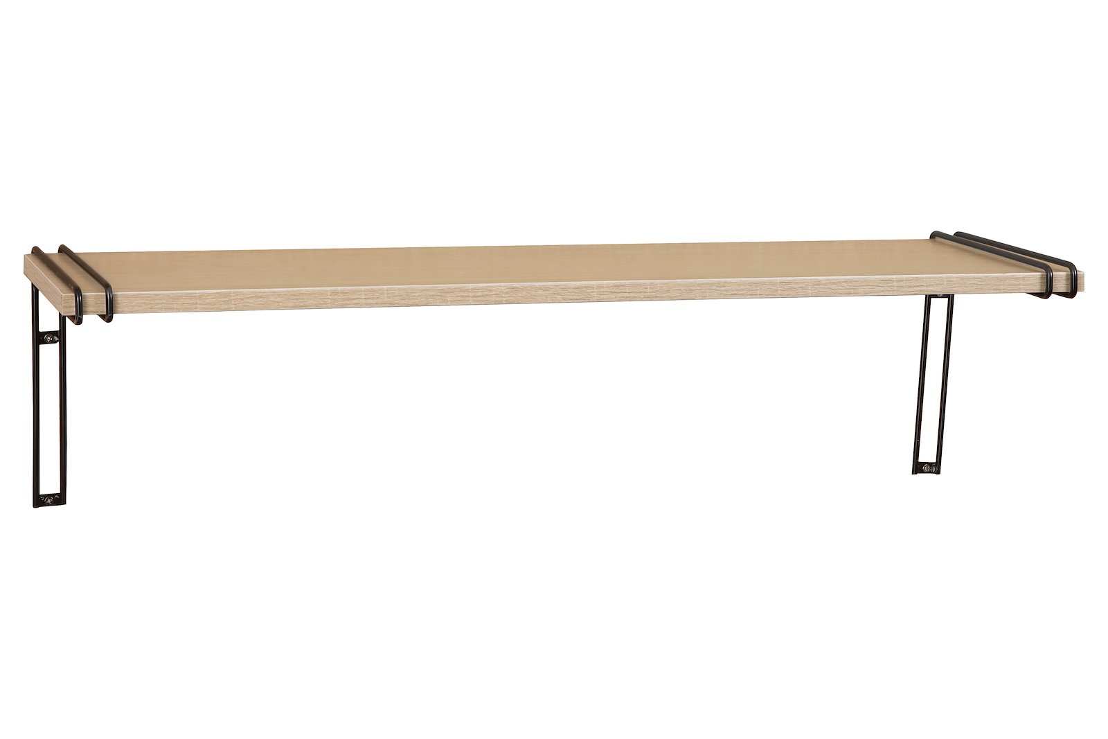 Matteus vegghylle Eik finér 80 cm med sorte hylleknekter under