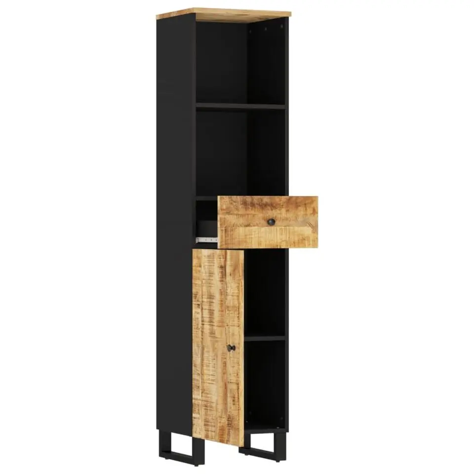 vidaXL - Kolomkast met 1 lade 1 deur 2 vakken - Lichtbruin - Hout - 38x33x160 cm