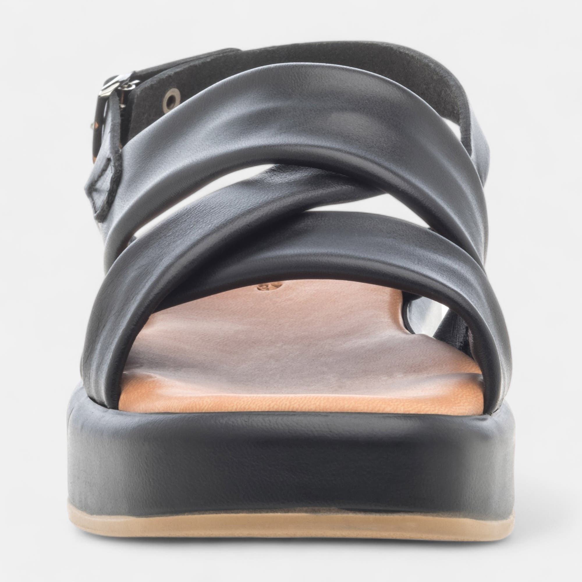 Sandales Femme en cuir noir