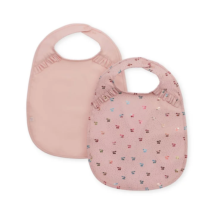 Konges Sløjd - Lätzchen mit Rüschen, fairy charry / cameo rose (2er-Set)