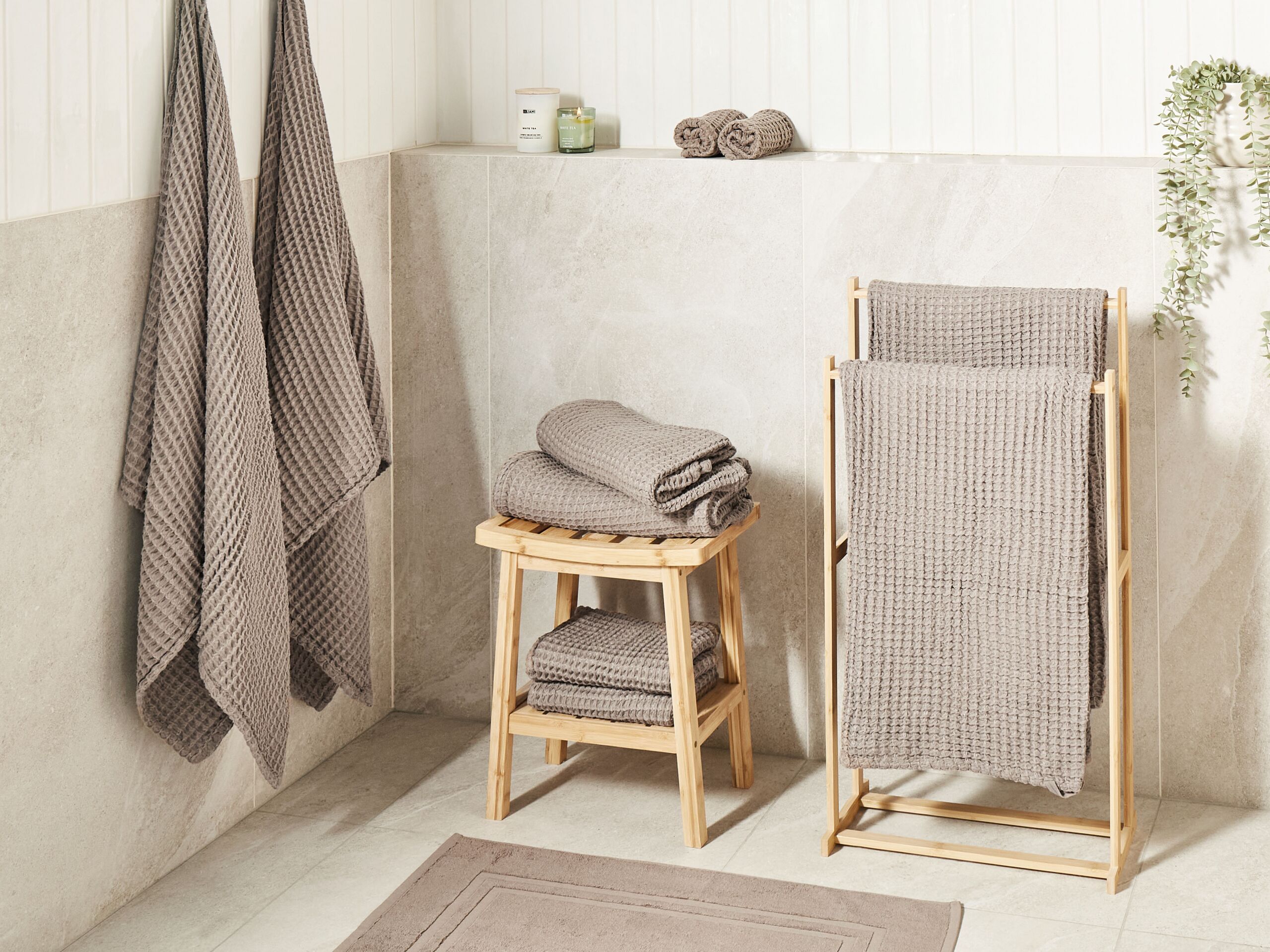 Beliani - AREORA - Handdoek set van 11 - Taupe - Katoen