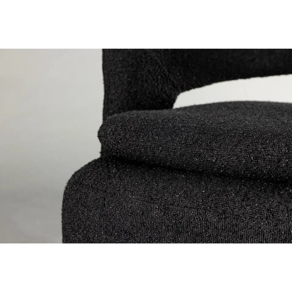 Svea - Teno draaibare fauteuil - boucle - zwart