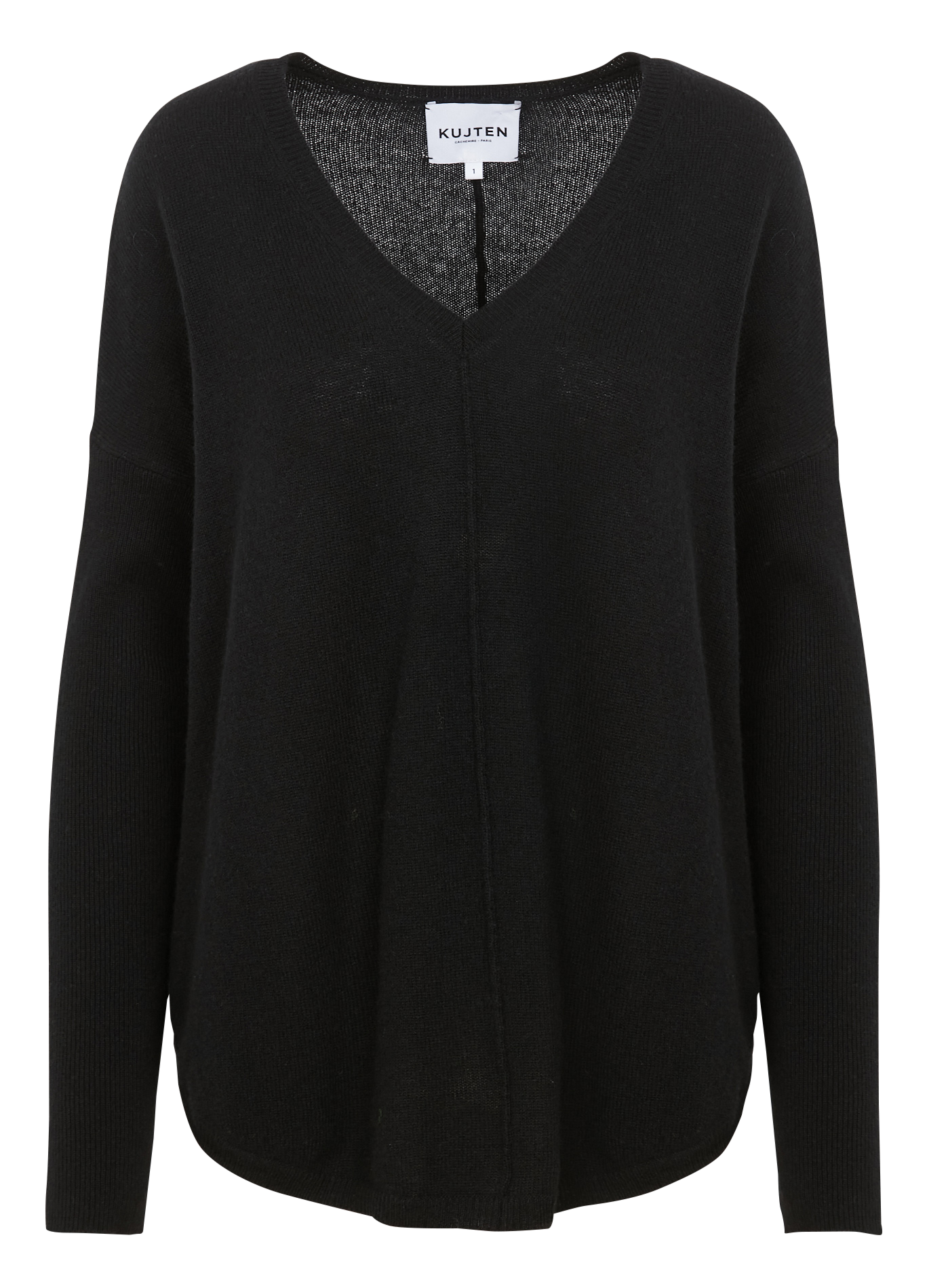 MISHA - Pull col V oversize en cachemire | Noir