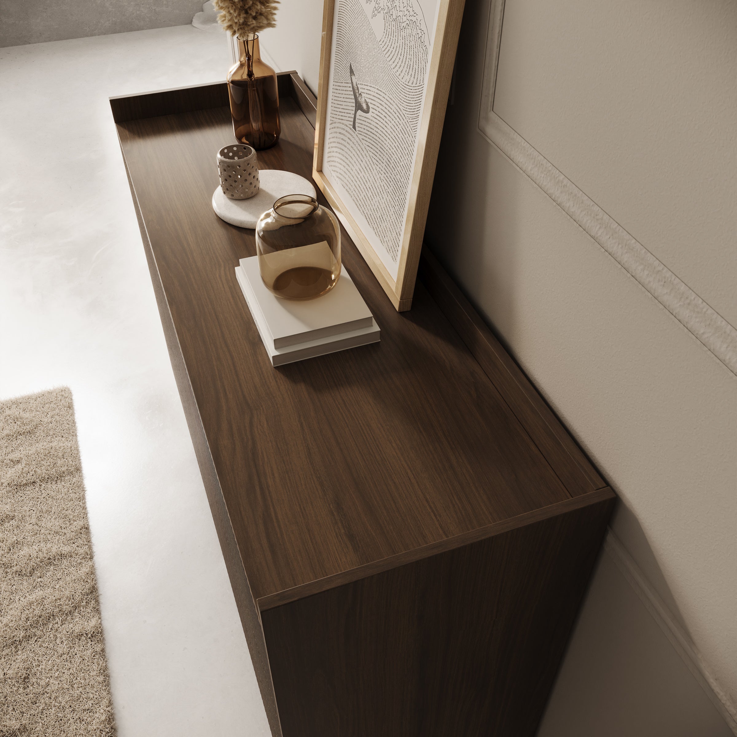 Meubella - Asty - Dressoir - Donker eiken - 126x41x92 cm