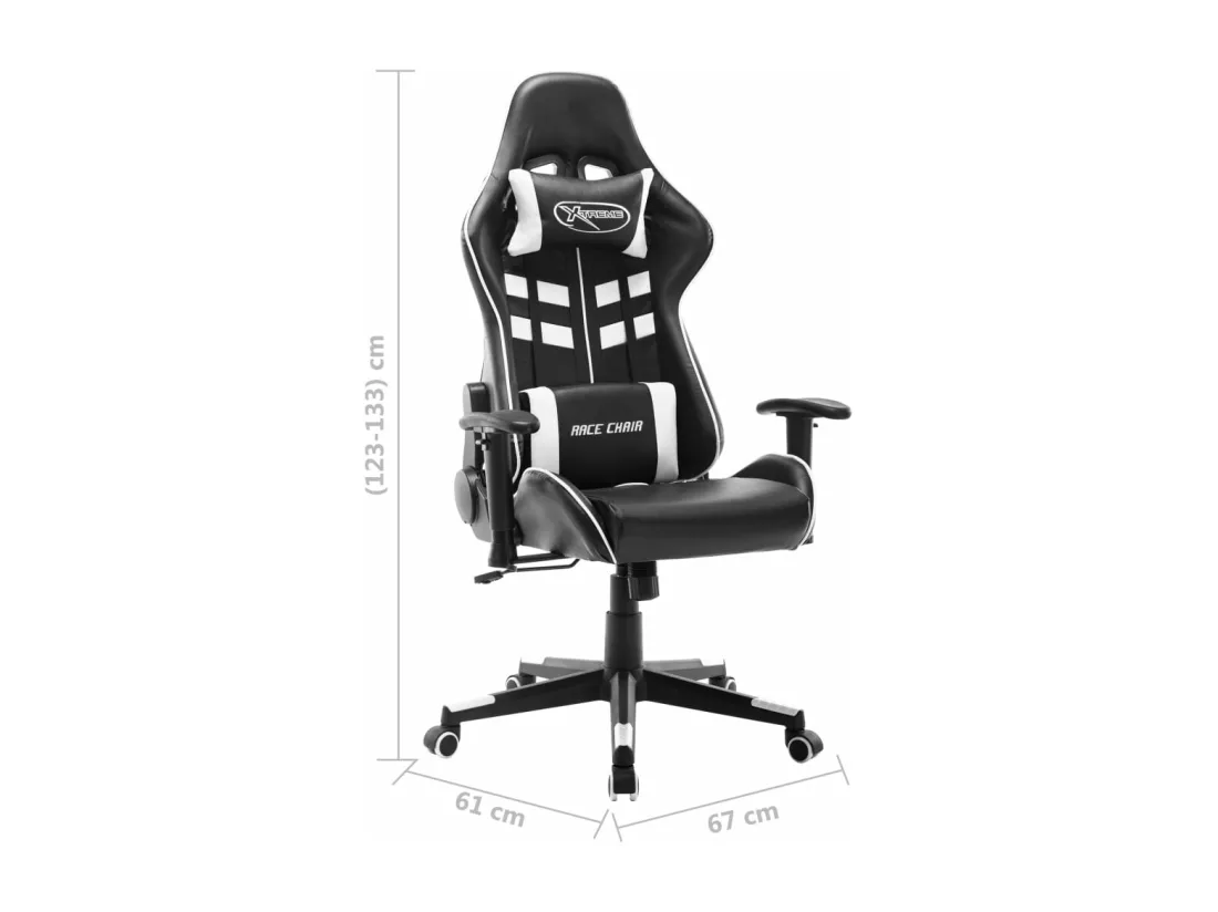 Chaise de jeu Noir et blanc Cuir artificiel