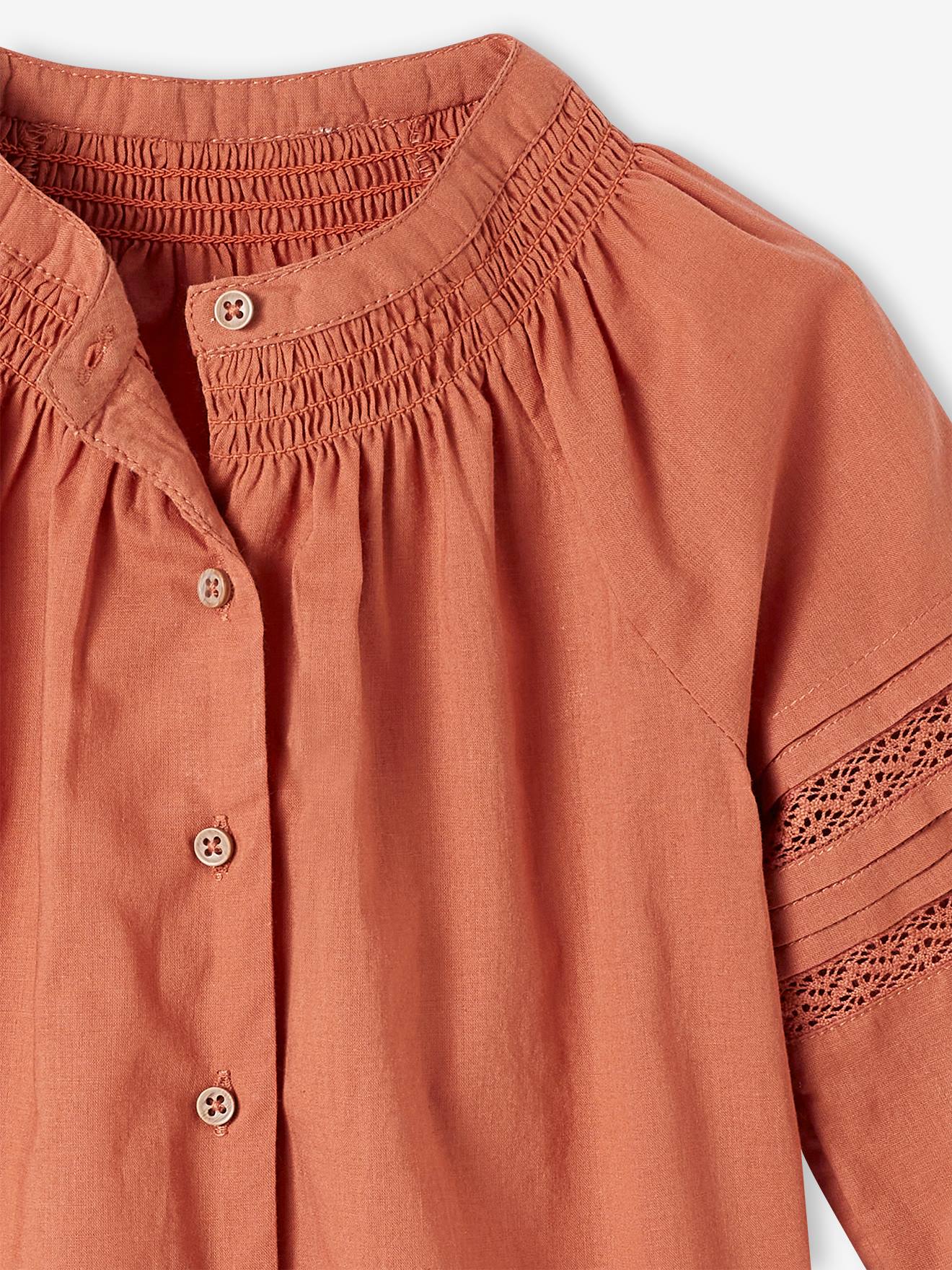 Blusa elegante para bebê cor ferrugem